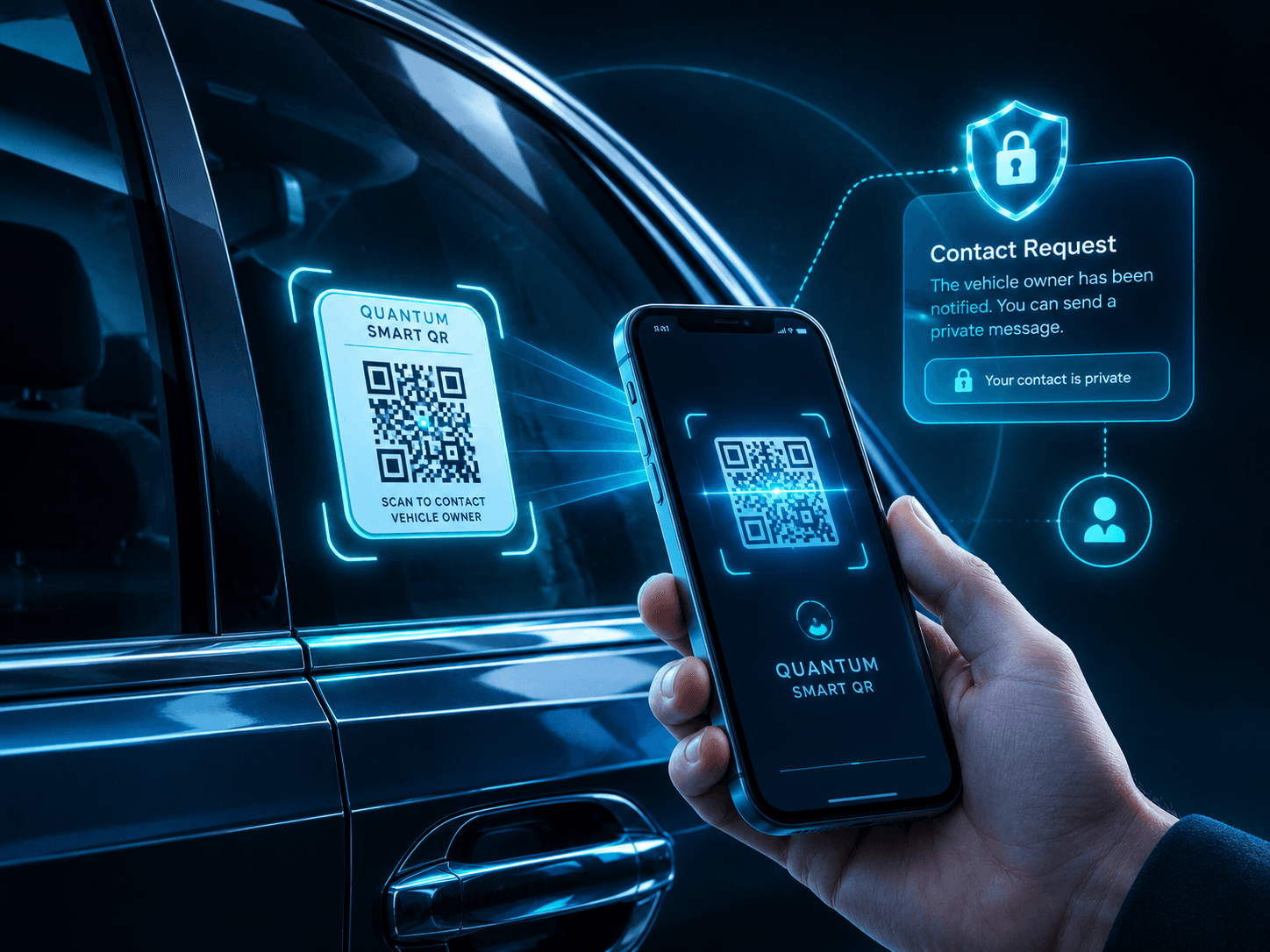 Quantum Smart QR private vehicle contact experience